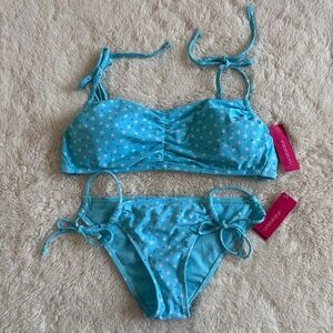 Xhilaration Bikini Suit Set Daisies Polka Dots Women's Size Top XL Bottom S NWT